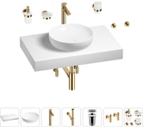Раковина 42 см со столешницей 80 см Wellsee Chalice Perfection в наборе 10 в 1 201010073