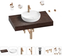 Раковина Wellsee 42 см со столешницей 80 смChalice Perfectionв наборе 10 в 1 201010509