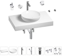 Раковина 42 см со столешницей 80 см Wellsee Chalice Perfection в наборе 10 в 1 201010071