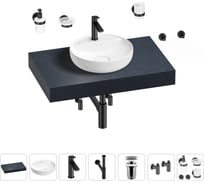 Раковина 42 см со столешницей 80 см Wellsee Chalice Perfection в наборе 10 в 1 201010482