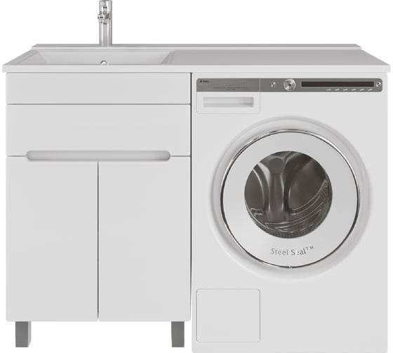 Напольная тумба для ванной комнаты Sanstar эллада 60 с раковиной персона 120 левый (комплект) белая 250.1-1.4.1.КЛПЕР