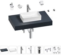 Раковина 42 см со столешницей 80 см Wellsee Pure BY Wellsee в наборе 10 в 1 201010726