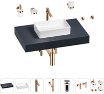 Раковина 42 см со столешницей 80 см Wellsee Pure BY Wellsee в наборе 10 в 1 201010729