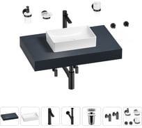 Раковина 42 см со столешницей 80 см Wellsee Pure BY Wellsee в наборе 10 в 1 201010727