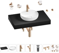 Раковина Wellsee 42 см со столешницей 80 смChalice Perfectionв наборе 10 в 1 201010529