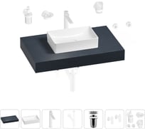 Раковина 42 см со столешницей 80 см Wellsee Pure BY Wellsee в наборе 10 в 1 201010730