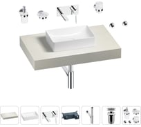 Раковина Wellsee 42 см со столешницей 80 смPure BY201010721 в наборе 9 в 1 201010721