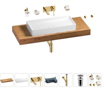 Раковина 75 см со столешницей 120 см Wellsee Pure BY Wellsee в наборе 9 в 1 201011728