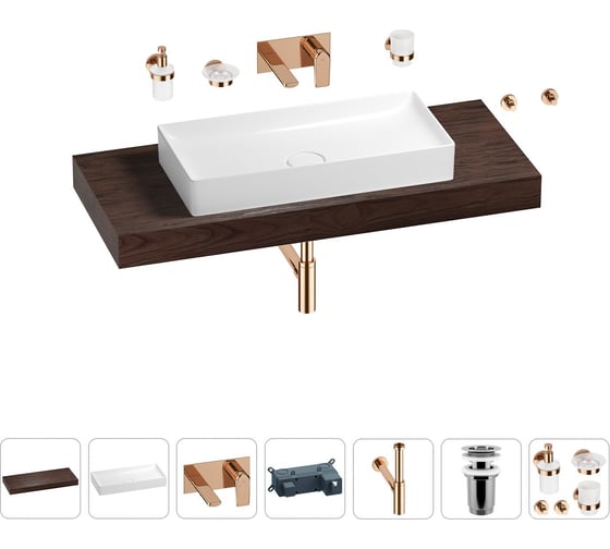 Раковина Wellsee 75 см со столешницей 120 смPure BY201011744 в наборе 9 в 1 201011744 1