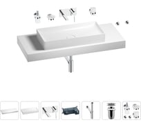 Раковина 75 см со столешницей 120 см Wellsee Pure BY Wellsee в наборе 9 в 1 201011766