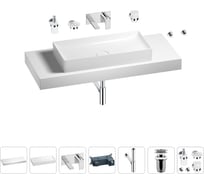 Раковина 75 см со столешницей 120 см Wellsee Pure BY Wellsee в наборе 9 в 1 201011761