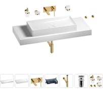 Раковина 75 см со столешницей 120 см Wellsee Pure BY Wellsee в наборе 9 в 1 201011768
