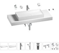 Раковина 75 см со столешницей 120 см Wellsee Pure BY Wellsee в наборе 10 в 1 201011756