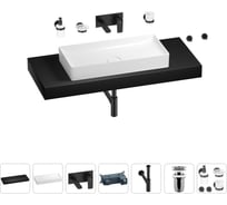 Раковина 75 см со столешницей 120 см Wellsee Pure BY Wellsee в наборе 9 в 1 201011782