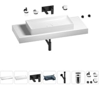 Раковина 75 см со столешницей 120 см Wellsee Pure BY Wellsee в наборе 9 в 1 201011762