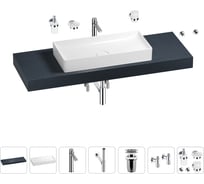 Раковина 75 см со столешницей 140 см Wellsee Pure BY Wellsee в наборе 10 в 1 201011816