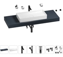 Раковина 75 см со столешницей 140 см Wellsee Pure BY Wellsee в наборе 10 в 1 201011817