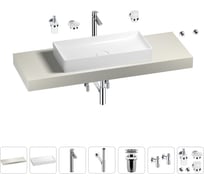 Раковина Wellsee 75 см со столешницей 140 смPure BY201011791 в наборе 10 в 1 201011791