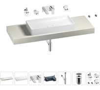 Раковина Wellsee 75 см со столешницей 140 смPure BY201011801 в наборе 9 в 1 201011801