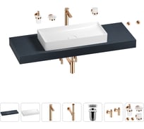 Раковина 75 см со столешницей 140 см Wellsee Pure BY Wellsee в наборе 10 в 1 201011814