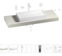 Раковина Wellsee 75 см со столешницей 140 смPure BY201011795 в наборе 10 в 1 201011795