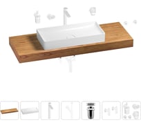 Раковина Wellsee 75 см со столешницей 140 смPure BY201011835 в наборе 10 в 1 201011835