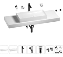 Раковина 75 см со столешницей 140 см Wellsee Pure BY Wellsee в наборе 10 в 1 201011872