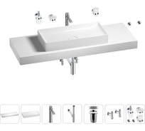 Раковина 75 см со столешницей 140 см Wellsee Pure BY Wellsee в наборе 10 в 1 201011876