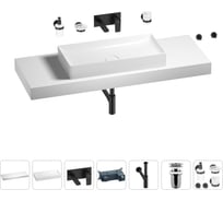 Раковина 75 см со столешницей 140 см Wellsee Pure BY Wellsee в наборе 9 в 1 201011882
