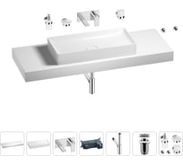 Раковина 75 см со столешницей 140 см Wellsee Pure BY Wellsee в наборе 9 в 1 201011881