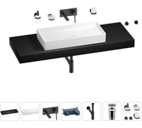 Раковина 75 см со столешницей 140 см Wellsee Pure BY Wellsee в наборе 9 в 1 201011907