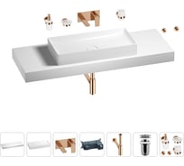 Раковина 75 см со столешницей 140 см Wellsee Pure BY Wellsee в наборе 9 в 1 201011884