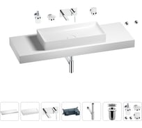 Раковина 75 см со столешницей 140 см Wellsee Pure BY Wellsee в наборе 9 в 1 201011886