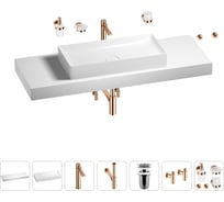 Раковина 75 см со столешницей 140 см Wellsee Pure BY Wellsee в наборе 10 в 1 201011879