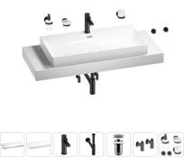 Раковина 90 см со столешницей 120 см Wellsee Bromance в наборе 10 в 1 201013697
