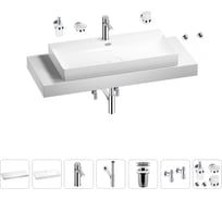 Раковина 90 см со столешницей 120 см Wellsee Bromance в наборе 10 в 1 201013696