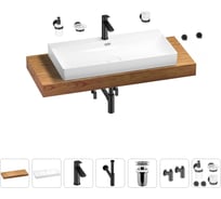 Раковина 90 см со столешницей 120 см Wellsee Bromance в наборе 10 в 1 201013672