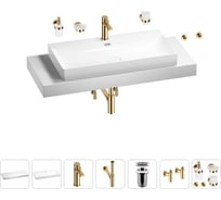 Раковина 90 см со столешницей 120 см Wellsee Bromance в наборе 10 в 1 201013698