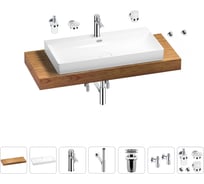 Раковина 90 см со столешницей 120 см Wellsee Bromance в наборе 10 в 1 201013676
