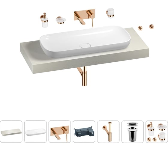 Раковина Wellsee 90 см со столешницей 120 смCroquisв наборе 9 в 1 201008389 1