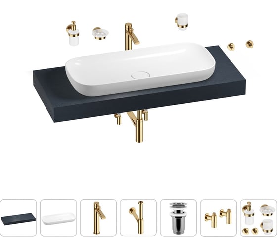 Раковина Wellsee 90 см со столешницей 120 смCroquisв наборе 10 в 1 201008398 1