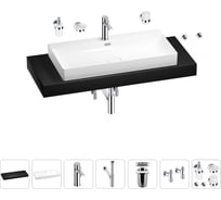 Раковина 90 см со столешницей 120 см Wellsee Bromance в наборе 10 в 1 201013706