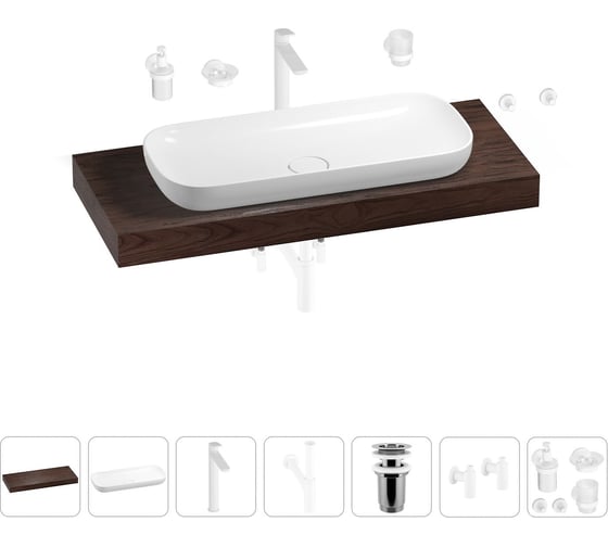 Раковина Wellsee 90 см со столешницей 120 смCroquisв наборе 10 в 1 201008435 1