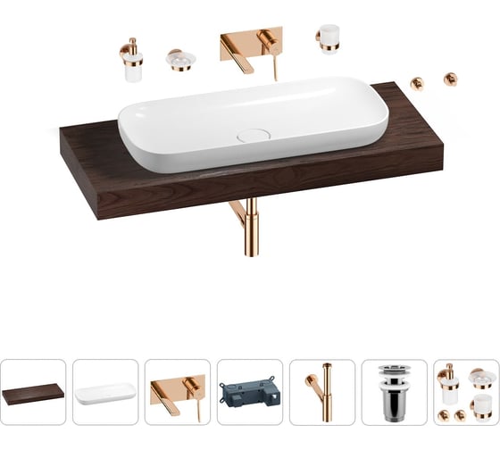 Раковина Wellsee 90 см со столешницей 120 смCroquisв наборе 9 в 1 201008449 1