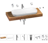 Раковина 90 см со столешницей 120 см Wellsee Croquis в наборе 10 в 1 201008416