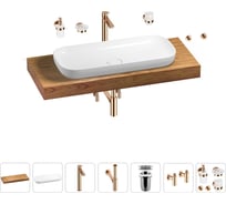 Раковина 90 см со столешницей 120 см Wellsee Croquis в наборе 10 в 1 201008414