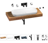 Раковина 90 см со столешницей 120 см Wellsee Croquis в наборе 9 в 1 201008422