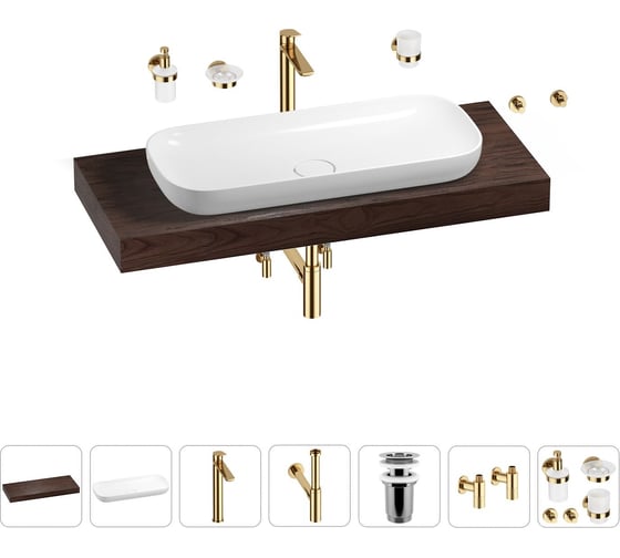 Раковина Wellsee 90 см со столешницей 120 смCroquisв наборе 10 в 1 201008433 1