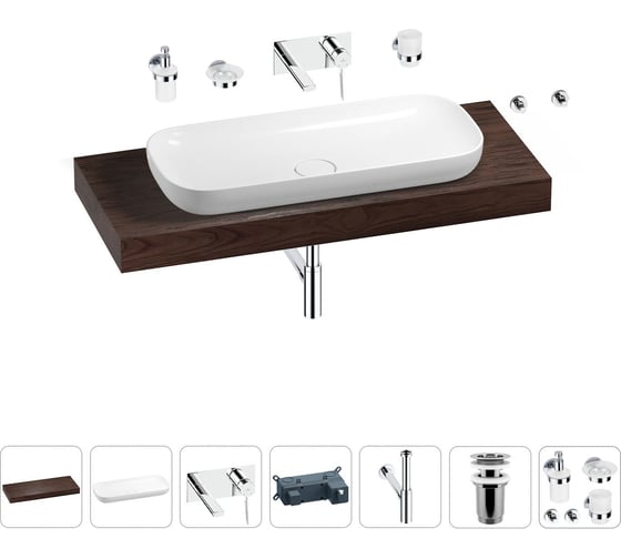 Раковина Wellsee 90 см со столешницей 120 смCroquisв наборе 9 в 1 201008446 1