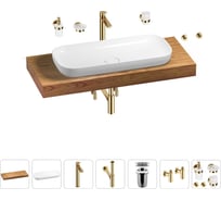 Раковина 90 см со столешницей 120 см Wellsee Croquis в наборе 10 в 1 201008413
